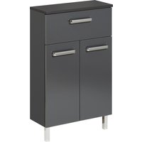 Saphir Unterschrank "Quickset Badschrank mit 2 Türen, 1 Schublade, 50 cm breit", Badezimmer-Unterschrank inkl. Türdämpfer, Griffe in Chrom Glanz von Saphir
