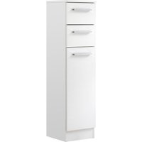 Saphir Unterschrank "Quickset 335 Badschrank, 1 Wäschekippe, 2 Schubladen, 30 cm breit", Badezimmer-Unterschrank, Weiß Glanz, Griffe in Chrom Glanz von Saphir