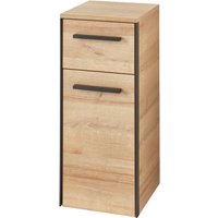 Saphir Unterschrank "Quickset 395 Badschrank, 1 Tür, 1 Schublade, 30cm breit, Griff Schwarz", Badezimmermöbel inkl. Türdämpfer, Riviera Eiche quer Nachbildung von Saphir