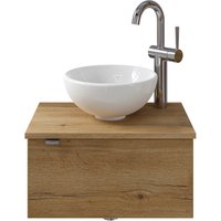 Saphir Waschtisch "Serie 6915 Waschschale mit Unterschrank für Gästebad, Gäste WC", 51 cm breit, 1 Tür, Waschtischplatte, kleine Bäder, ohne Armatur von Saphir