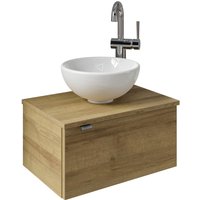 Saphir Waschtisch "Serie 6915 Waschschale mit Unterschrank für Gästebad, Gäste WC", 51 cm breit, 1 Tür, Waschtischplatte, kleine Bäder, ohne Armatur von Saphir