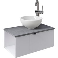 Saphir Waschtisch "Serie 6915 Waschschale mit Unterschrank für Gästebad, Gäste WC" Keramik-Aufsatzbecken, Waschtischplatte, Waschtischunterschrank, 3 Stk. tlg. 61 cm breit, 2 Türen, offenes Fach, kleine Bäder, ohne Armatur Saphir Waschtisch "Serie 6915 Waschschale mit Unterschrank für Gästebad, Gäste WC" Keramik-Aufsatzbecken, Waschtischplatte, Waschtischunterschrank, 3 Stk. tlg. 61 cm breit, 2 Türen, offenes Fach, kleine Bäder, ohne Armatur von Saphir