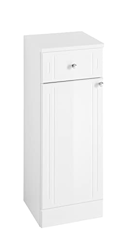 Pelipal Badezimmerschrank Quickset 955 in Weiß Hochglanz, 32,5 cm breit | Unterschrank mit 1 Drehtür, 1 Schubkasten und 1 Einlegeboden von Pelipal