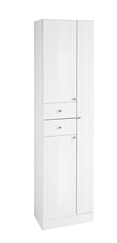 Pelipal Badezimmerschrank Quickset 955 in Weiß Hochglanz, 50 cm breit | Hochschrank mit 3 Türen, 2 Schubkästen und 2 Einlegeböden von Pelipal