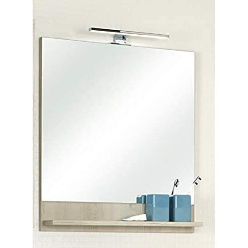 Pelipal Badezimmer-Spiegelpaneel Quickset 350 in Pinie Ida Hell/ Weiß Glanz, 60 cm breit | Spiegel mit Holz-Rahmen und Ablage von Pelipal