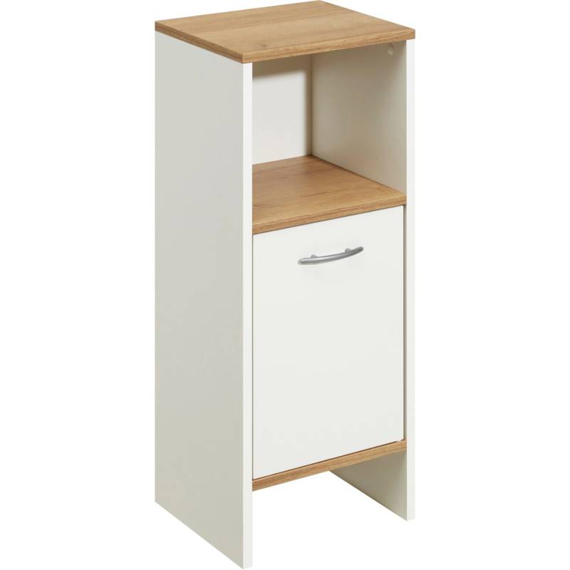 Pelipal Bad-Hochschrank Quickset 305 Weiß Perl/Riviera Eiche 33 cm von Pelipal