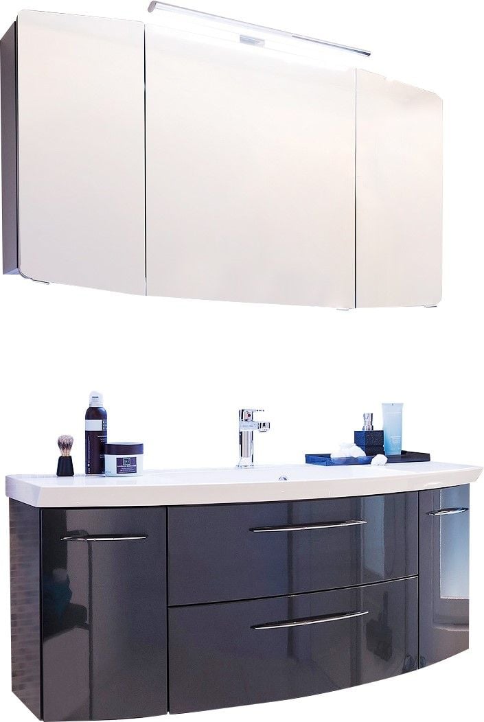 Pelipal Badmöbel-Set Cassca Anthrazit Hgl mit Mineralmarmor-Waschtisch + LED-Leuchte 121 cm Pelipal Badmöbel-Set Cassca Anthrazit Hgl mit Mineralmarmor-Waschtisch + LED-Leuchte 121 cm von Pelipal