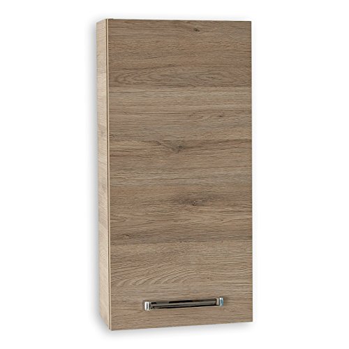 Pelipal Badezimmer Hängeschrank Quickset 313 in Sanremo Eiche Terra quer Nachbildung, 30 cm breit | Bad Wandschrank mit 1 Tür und 2 Einlegeböden von Pelipal