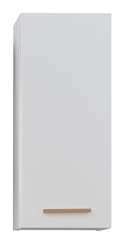Pelipal Badezimmer Hängeschrank Quickset 931 in Weiß Glanz / Kante Riviera Eiche, 30 cm breit | Bad Wandschrank mit 1 Tür und 2 Einlegeböden von Pelipal