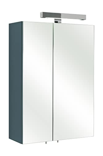 Pelipal Badezimmer-Spiegelschrank; 311 in Anthrazit-Grau mit LED-Beleuchtung, 50 cm breit | Badschrank; mit 2 Türen und 2 Einlegeböden von Pelipal