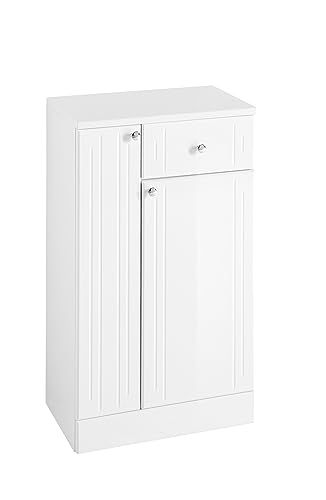 Pelipal Badezimmerschrank Quickset 955 in Weiß Hochglanz, 50 cm breit | Unterschrank mit 2 Türen, 1 Schubkasten und 1 Einlegeboden von Pelipal