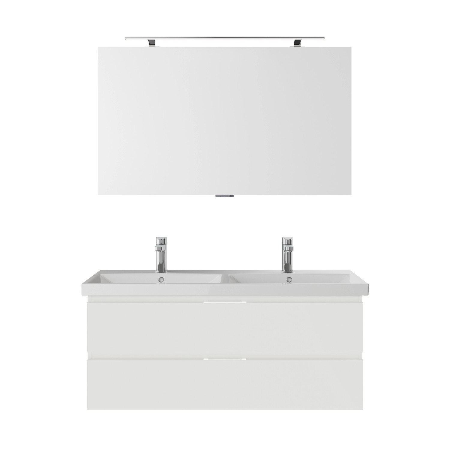 Pelipal Badmöbel-Set Serie 4035 3-teilig grifflos in Weiß Glanz mit Spiegel von Pelipal
