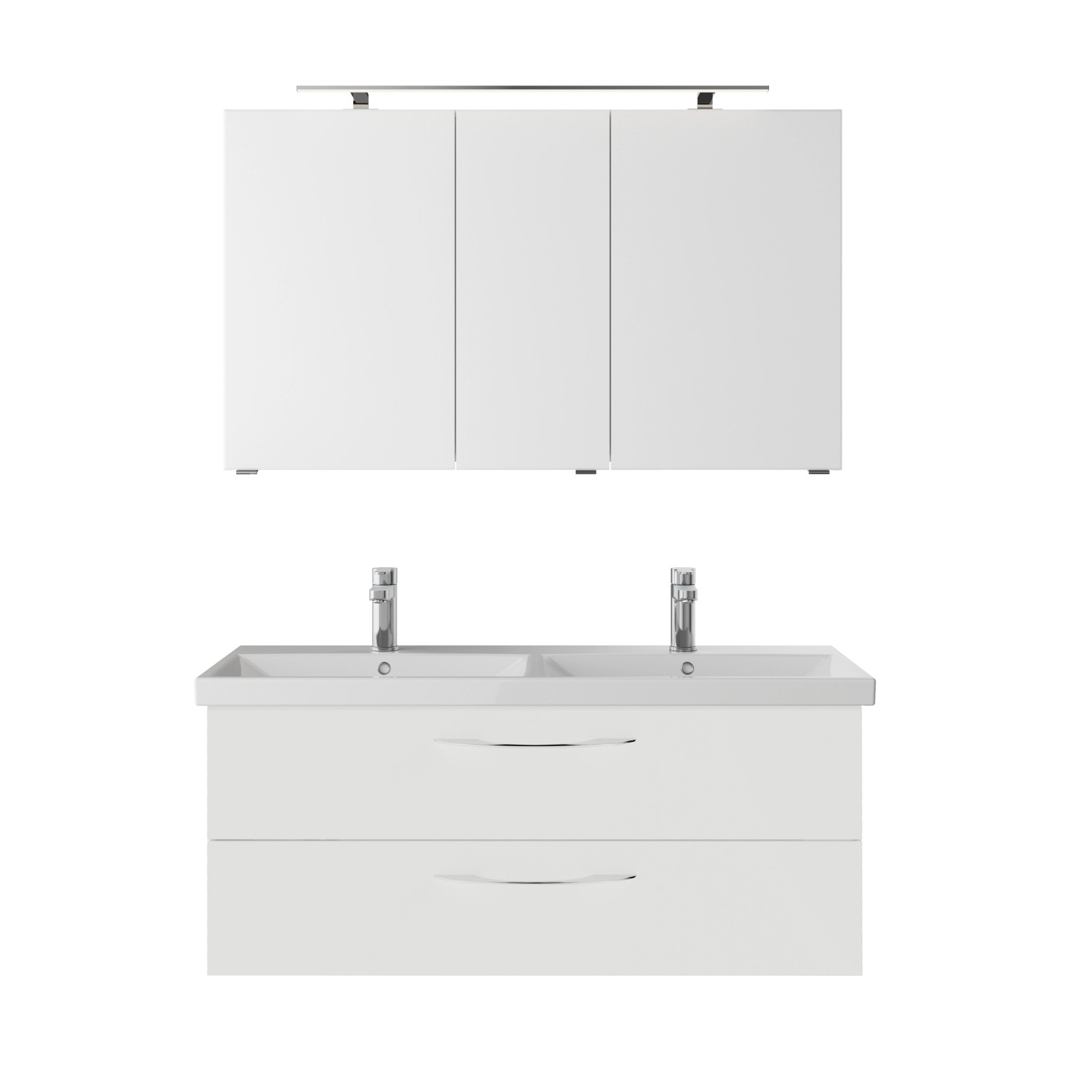 Pelipal Badmöbel-Set Serie 4035 3-teilig in Weiß Glanz mit Spiegelschrank von Pelipal