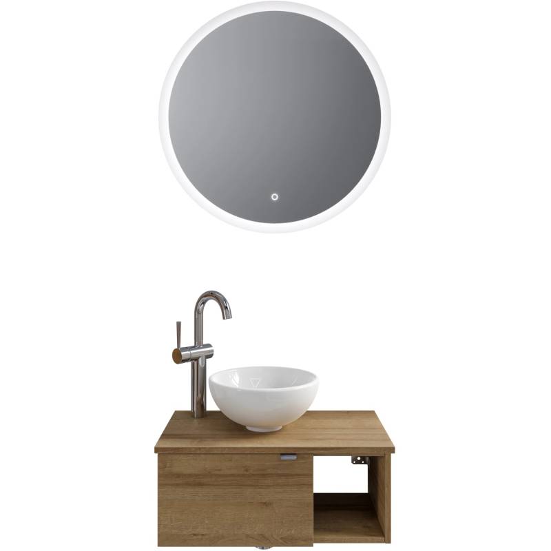 Pelipal Badmöbel-Set Serie 6915 Riviera Eiche Spiegel RAnschlag L 70 cm von Pelipal