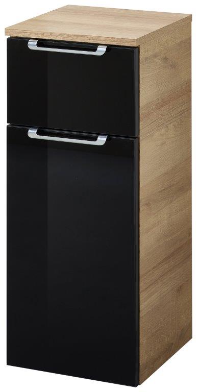 Pelipal Badschrank Münster Riviera Eiche Dekor schwarz 30 x 72 cm von Pelipal