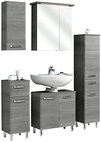 Pelipal Quickset 328 Badmöbel-Set, Holzwerkstoff, Graphit Struktur Quer, 200/120/33 cm von Pelipal