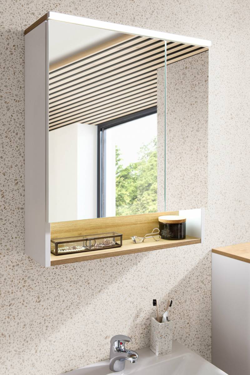 Pelipal Spiegelschrank 383 ca. B60 H72 T21 cm in weiß matt/Riviera Eiche NB von Pelipal