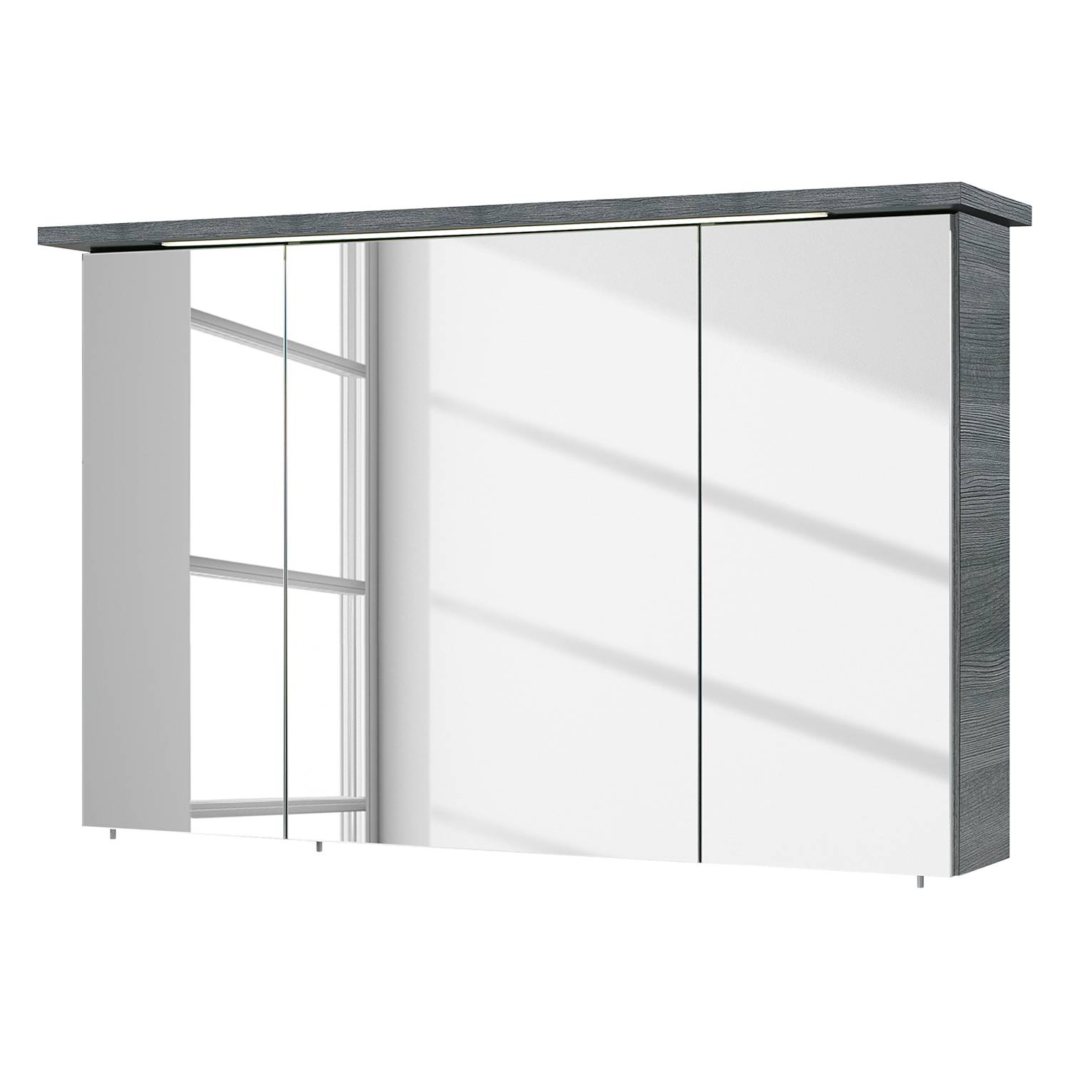 Pelipal Spiegelschrank Cesa Spanplatte Graphit 115x72x20 cm (BxHxT) Modern Beleuchtung von Pelipal