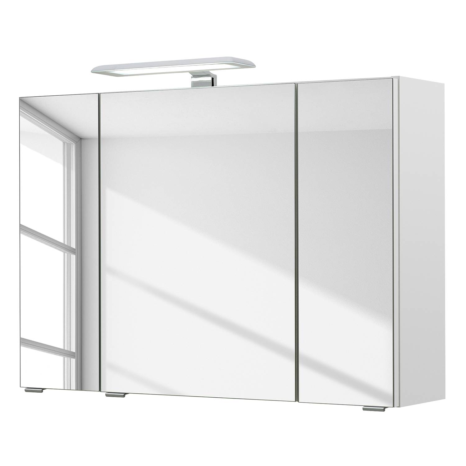 Pelipal Spiegelschrank Lea II Spanplatte Weiß 80x57x20 cm (BxHxT) Spiegel Modern 3-türig von Pelipal