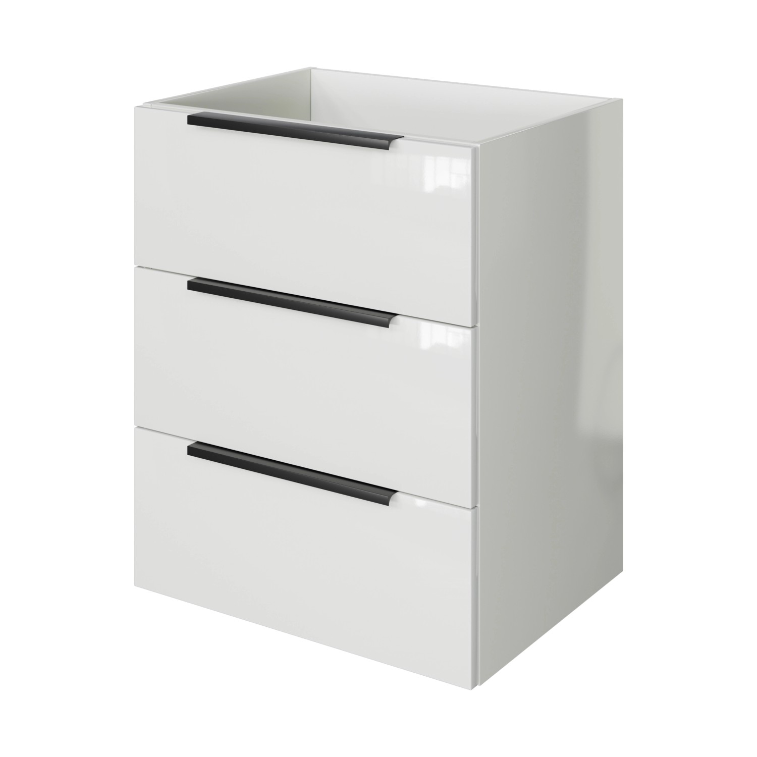 Pelipal Waschbeckenunterschrank Quantum 07 Schneeweiß Glanz 59 cm 3 Auszüge von Pelipal