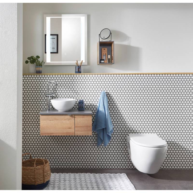 Pelipal Waschtisch-Set Serie 6915 Riviera Eiche-Oxid Hellgrau 2 Türen  61 cm von Pelipal