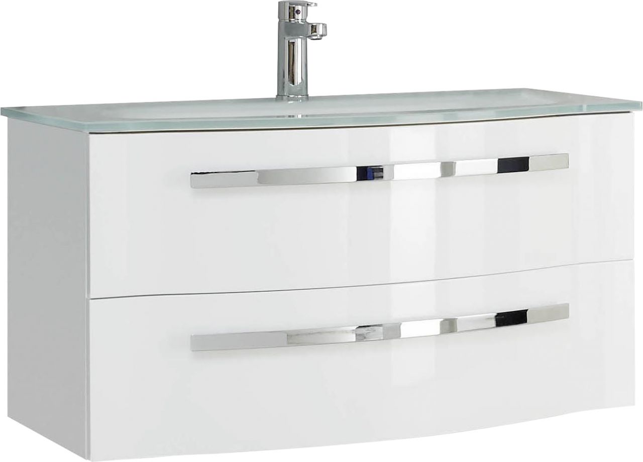 Pelipal Waschtischunterschrank Fokus 4005 mit Glaswaschtisch, Breite 92 cm von Pelipal