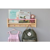 Kinderzimmer Garderobe, Bücherregal, Wandgarderobe, Holz Bücherregal von PelitDesign