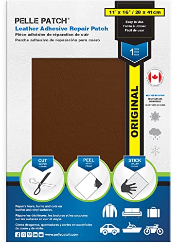 Pelle Patch - Fix Patch lederreparatur - In 25 Farben erhältlich - Original 28cm x 41cm - Hellbraun von Pelle Patch