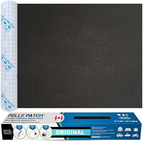 Pelle Patch - Kunstleder selbstklebend - In 25 Farben erhältlich - Original 43cm x 152cm - Schwarz von Pelle Patch