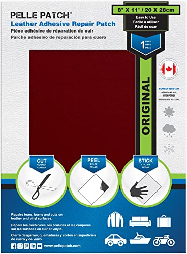 Pelle Patch - Lederfix - - In 25 Farben erhältlich - Original 20cm x 28cm - Rot von Pelle Patch