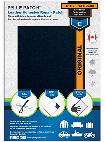 Pelle Patch - Leder-Reparatur-Set - In 25 Farben erhältlich - Original 13cm x 20cm - Dunkelblau von Pelle Patch