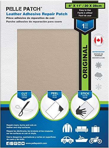 Pelle Patch - Leder Reparatur selbstklebend - In 25 Farben erhältlich - Original 20cm x 28cm - Cremefarben Pelle Patch - Leder Reparatur selbstklebend - In 25 Farben erhältlich - Original 20cm x 28cm - Cremefarben von Pelle Patch
