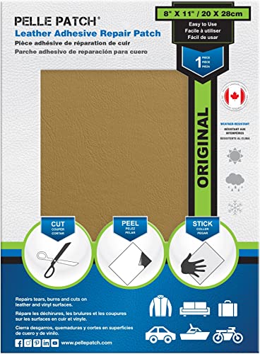 Pelle Patch - Lederpatches selbstklebend - In 25 Farben erhältlich - Original 20cm x 28cm - Gelb von Pelle Patch