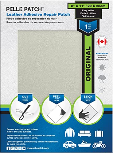 Pelle Patch - Lederpatchband - In 25 Farben erhältlich - Original 20cm x 28cm - Wollweiß von Pelle Patch
