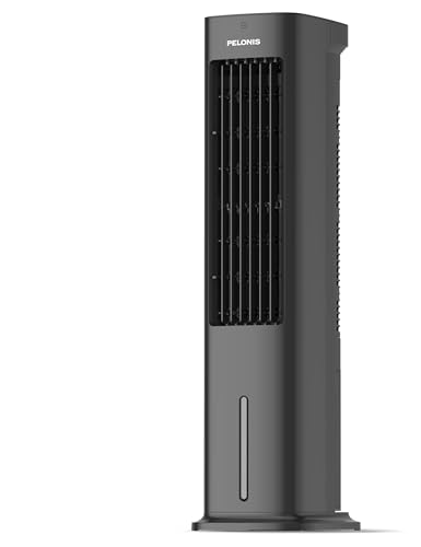 Pelonis 5L Verdunstungskühler mit Fernbedienung, 3-in-1 Tragbarer Luftkühler, Ventilator, Luftbefeuchter & Automatische Oszillation, 3 Stufen Timer 7H, 2 Kühlpads für Zuhause und Büro von Pelonis
