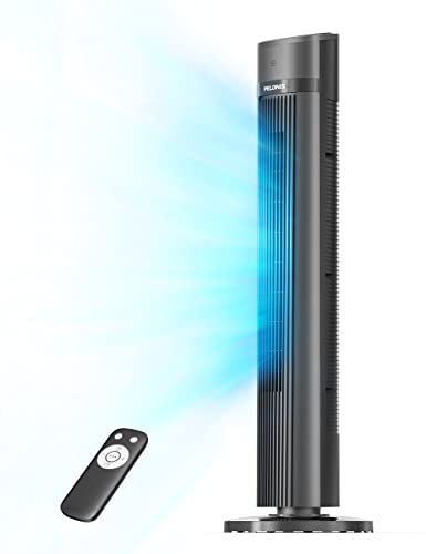 Pelonis Leiser Turmventilator, 40 Zoll 102CM Ventilator mit Fernbedienung, 7m/s Tower Fan Standventilator mit 90° Oszillation, 15-Std-Timer und 3 Geschwindigkeiten, Ventilatoren mit Kühlung von Pelonis