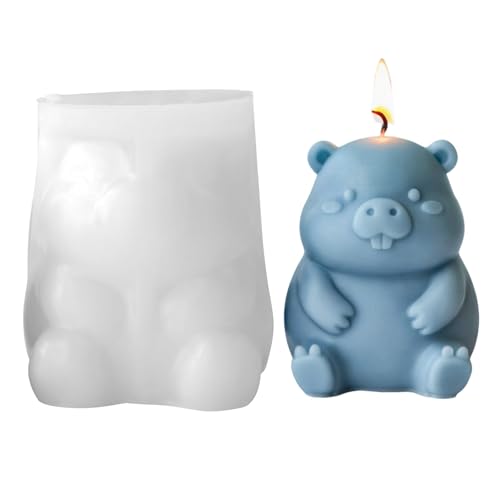 Pemarcy 3D Capybara Silikonform Kerzenform Antihaftbeschichtung Wiederverwendbar Für Basteln Und Backen Mit 2 Größen 8.9x7x6.5cm 7.4x6.3x6cm Für Seifen Schokolade DIY (A) von Pemarcy