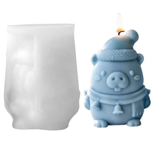 Pemarcy 3D Capybara Silikonform Kerzenform Antihaftbeschichtung Wiederverwendbar Für Basteln Und Backen Mit 2 Größen 8.9x7x6.5cm 7.4x6.3x6cm Für Seifen Schokolade DIY (B) von Pemarcy