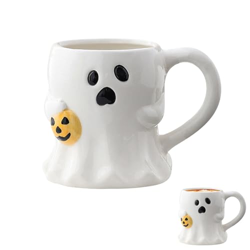 Pemarcy Halloween Keramikbecher Spuk Tassen Ergonomischer Griff Design Für Themenpartys Home Decor Geschenk (C) von Pemarcy