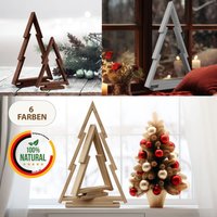 Floranica Tannenbaum 2er-Set aus Kiefernholz Holztannenbäume - Braun von Floranica