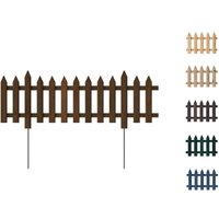 Floranica Gartenzaun 103cm Höhe 20cm Braun Kiefer imprägniert Steckzaun mit Metallstäben von Floranica
