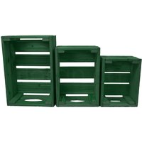 Floranica Holzkiste Lärche Grün 3er Set Gartendeko Aufbewahrungsboxen Obstkisten Blumentopf Floranica Holzkiste Lärche Grün 3er Set Gartendeko Aufbewahrungsboxen Obstkisten Blumentopf von Floranica