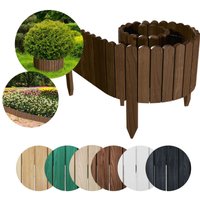 Rollzaun aus Holz Rasenkante Beeteinfassung Gartenzaun 200 x 20 cm Braun von Floranica
