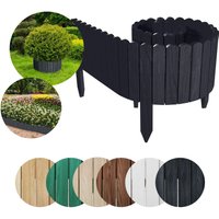 Rollzaun aus Holz Rasenkante Beeteinfassung Gartenzaun 200 x 30 cm Anthrazit von Floranica