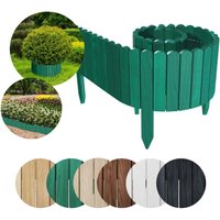 Rollzaun aus Holz Rasenkante Beeteinfassung Gartenzaun 200 x 30 cm Grün von Floranica