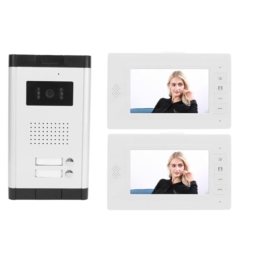 2 Einheiten Video-Gegensprechanlage, Kabelgebundenes Video-Türsprech-HD-Kamera-Set mit Farb-Nachtsichtkamera und 2 Stück 7-Zoll-TFT-Monitoren, Unterstützung Unlock für Villa 2 Einheiten Video-Gegensprechanlage, Kabelgebundenes Video-Türsprech-HD-Kamera-Set mit Farb-Nachtsichtkamera und 2 Stück 7-Zoll-TFT-Monitoren, Unterstützung Unlock für Villa von PenRux