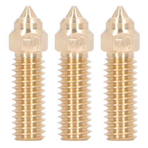 PenRux 3D-Druckerdüsen, 3 Stück Messing-Extruderdüsen mit M6-Gewinde, 3D-Druckerdüsen-Set für K1, Anycubic Vyper, Kobra, Sovol Sv06 Plus, Sv07, 3D-Drucker-Zubehör (1,75/0,4 von PenRux