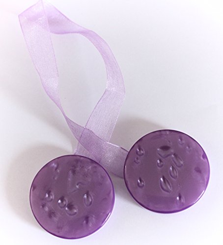 Penati-d Runde Raffhalter Nr. 6 magnetisch für Gardinen, Vorhänge, Schlaufen und Fensterschals, 2-er Pack, 11 versch. Fb. (Violett) von Penati-d