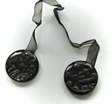 Penati-d Runde Raffhalter Nr. 6 magnetisch für Gardinen, Vorhänge, Schlaufen und Fensterschals, 2-er Pack, versch. Fb. (schwarz) von Penati-d