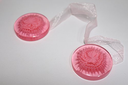 Raffhalter Nr. 34 rund magnetisch mit abstrakten Muster für Gardinen, 2-er Pack (Rosa) von Penati-d